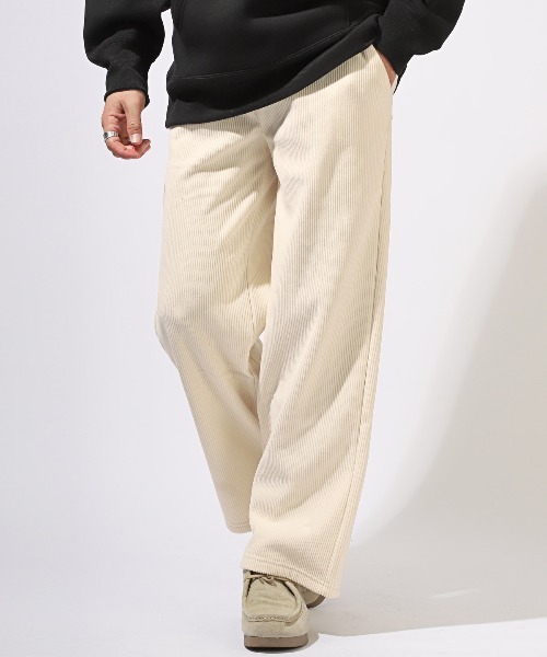 LUXSTYLE(ラグスタイル)の「裏起毛コーデュロイワイドパンツ(その他パンツ・メンズ・ブラック/アイボリー/ベージュ・M/L/XXL/S/XL)」の3枚目の写真