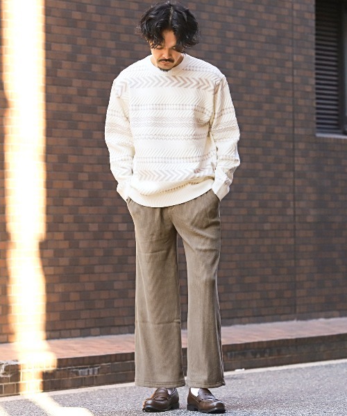 LUXSTYLE(ラグスタイル)の「裏起毛コーデュロイワイドパンツ(その他パンツ・メンズ・ブラック/アイボリー/ベージュ・M/L/XXL/S/XL)」の9枚目の写真