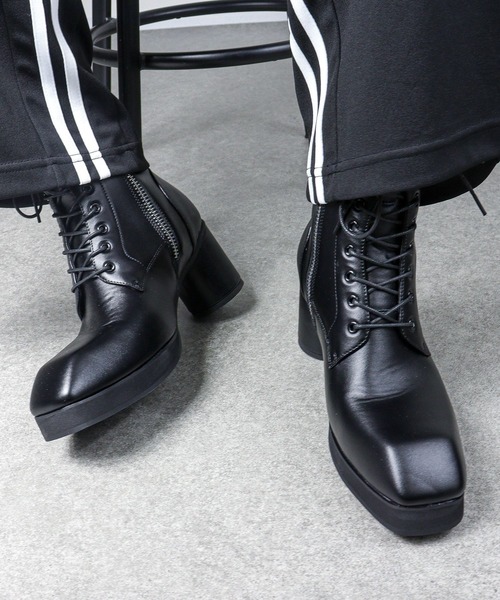 LOVEHUNTER(ラブハンター)の「LOVE HUNTER スクエアヒールアップブーツ(6842)(ブーツ・メンズ・ブラック・40/41/42/43/44)」の6枚目の写真