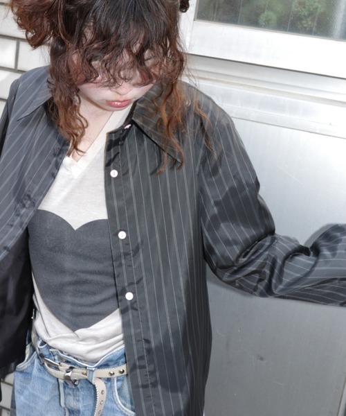 igi】LIGHT SHIRT JACKET ブラック ピンク
