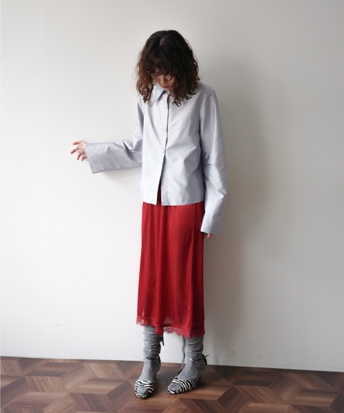 igi(イジ)の「LIGHT SHIRT JACKET / ライトシャツジャケット(その他アウター・レディース・ブロンズ/ライトパープル/ブラック・FREE)」の21枚目の写真