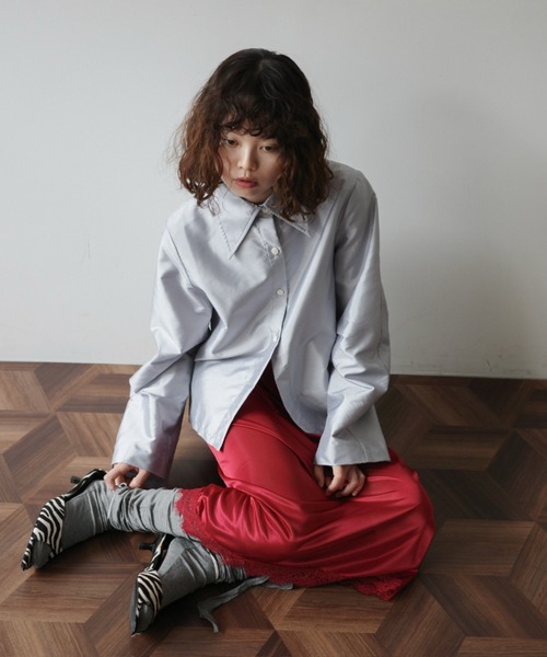 igi(イジ)の「LIGHT SHIRT JACKET / ライトシャツジャケット(その他アウター・レディース・ブロンズ/ライトパープル/ブラック・FREE)」の22枚目の写真