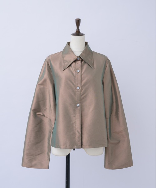 igi(イジ)の「LIGHT SHIRT JACKET / ライトシャツジャケット(その他アウター・レディース・ブロンズ/ライトパープル/ブラック・FREE)」の14枚目の写真