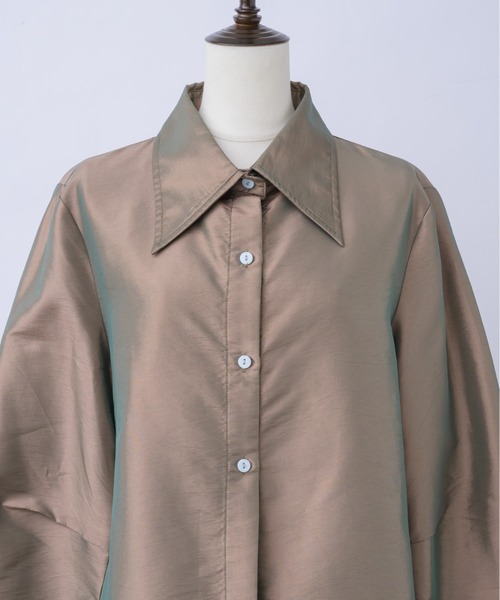 igi(イジ)の「LIGHT SHIRT JACKET / ライトシャツジャケット(その他アウター・レディース・ブロンズ/ライトパープル/ブラック・FREE)」の15枚目の写真