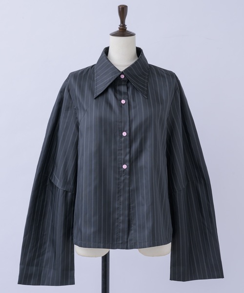 igi(イジ)の「LIGHT SHIRT JACKET / ライトシャツジャケット(その他アウター・レディース・ブロンズ/ライトパープル/ブラック・FREE)」の18枚目の写真