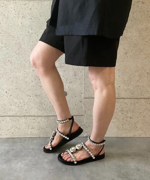 Jeffrey Campbell（ジェフリーキャンベル）の「キラキラ フラットサンダル（サンダル・レディース・ブラック・35/36/37/38/39）」の11枚目の写真