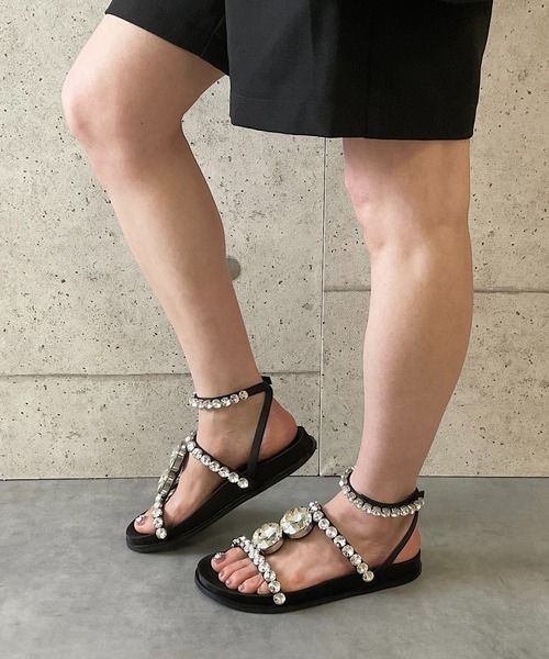 Jeffrey Campbell（ジェフリーキャンベル）の「キラキラ フラットサンダル（サンダル・レディース・ブラック・35/36/37/38/39）」の15枚目の写真