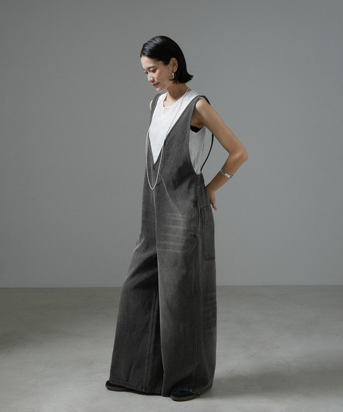 SALON adam et rope'（サロン アダム エ ロペ）の「【WEB限定】デニムサロペット 2（サロペット/オーバーオール・レディース・サックスブルー/チャコールグレー/オフホワイト・M/S）」の7枚目の写真