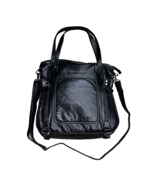 Chikashitsu +（チカシツプラス）の「【Chikashitsu +】antique like eco leather tote bag / 【チカシツプラス】アンティーク風2wayショルダーバッグ（ショルダーバッグ・メンズ・ブラック・ONE SIZE）」の14枚目の写真