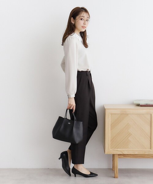 セール】衿取り外し2WAY フラワーカラートップス【洗濯機洗い可