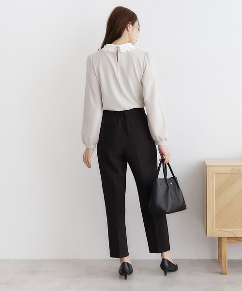 セール】衿取り外し2WAY フラワーカラートップス【洗濯機洗い可