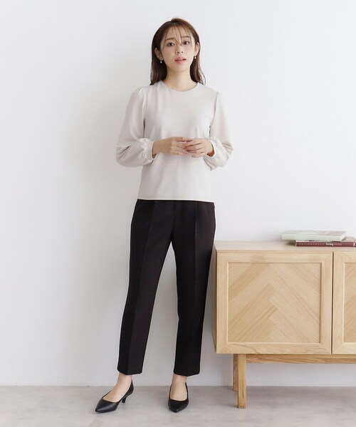 index(インデックス)の「衿取り外し2WAY フラワーカラートップス【洗濯機洗い可/ストレッチ】(シャツ/ブラウス・レディース・ナチュラル/ブラック・40/38/36)」の13枚目の写真