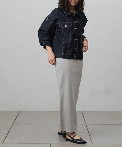COLONY 2139(コロニートゥーワンスリーナイン)の「ルーズフィットGジャン(デニムジャケット・レディース・アイボリー/サックスブルー/ネイビー/ダークブルー・FREE)」の15枚目の写真