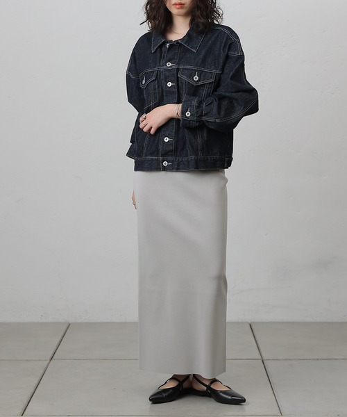 COLONY 2139(コロニートゥーワンスリーナイン)の「ルーズフィットGジャン(デニムジャケット・レディース・アイボリー/サックスブルー/ネイビー/ダークブルー・FREE)」の14枚目の写真