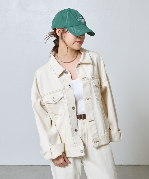 COLONY 2139(コロニートゥーワンスリーナイン)の「ルーズフィットGジャン(デニムジャケット・レディース・アイボリー/サックスブルー/ネイビー/ダークブルー・FREE)」の6枚目の写真