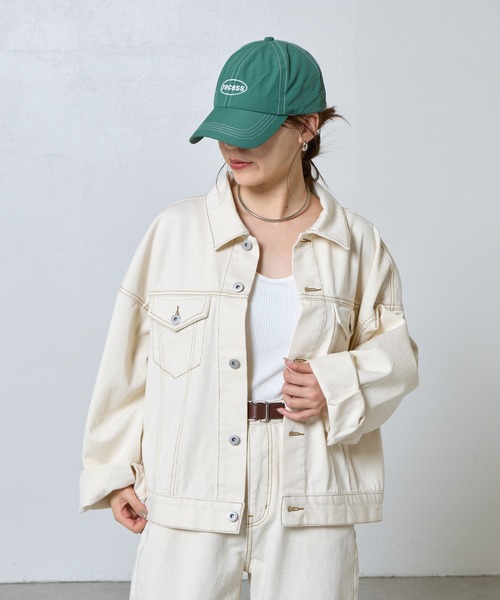 COLONY 2139(コロニートゥーワンスリーナイン)の「ルーズフィットGジャン(デニムジャケット・レディース・アイボリー/サックスブルー/ネイビー/ダークブルー・FREE)」の8枚目の写真