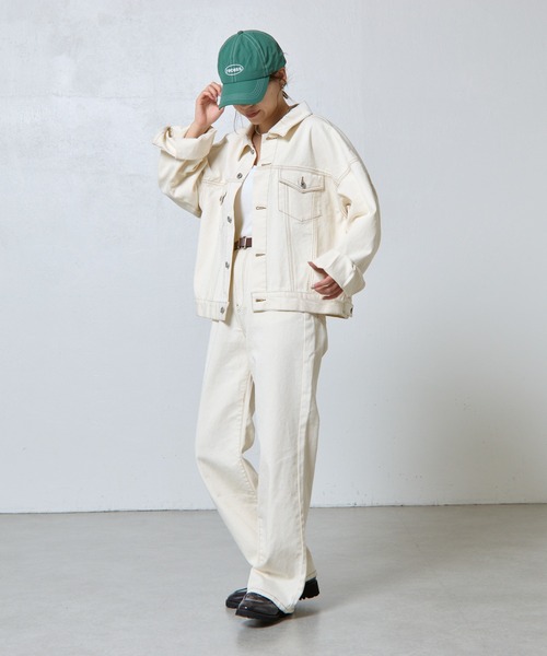 COLONY 2139(コロニートゥーワンスリーナイン)の「ルーズフィットGジャン(デニムジャケット・レディース・アイボリー/サックスブルー/ネイビー/ダークブルー・FREE)」の9枚目の写真