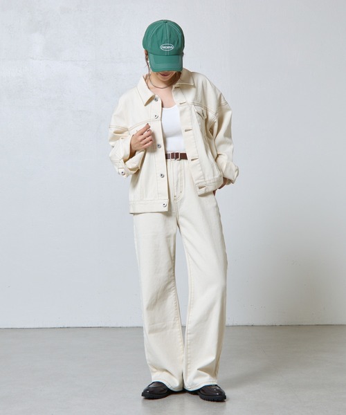 COLONY 2139(コロニートゥーワンスリーナイン)の「ルーズフィットGジャン(デニムジャケット・レディース・アイボリー/サックスブルー/ネイビー/ダークブルー・FREE)」の12枚目の写真