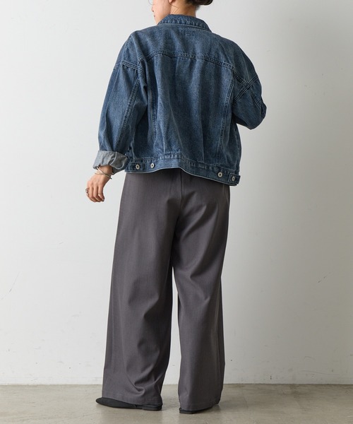 COLONY 2139(コロニートゥーワンスリーナイン)の「ルーズフィットGジャン(デニムジャケット・レディース・アイボリー/サックスブルー/ネイビー/ダークブルー・FREE)」の20枚目の写真