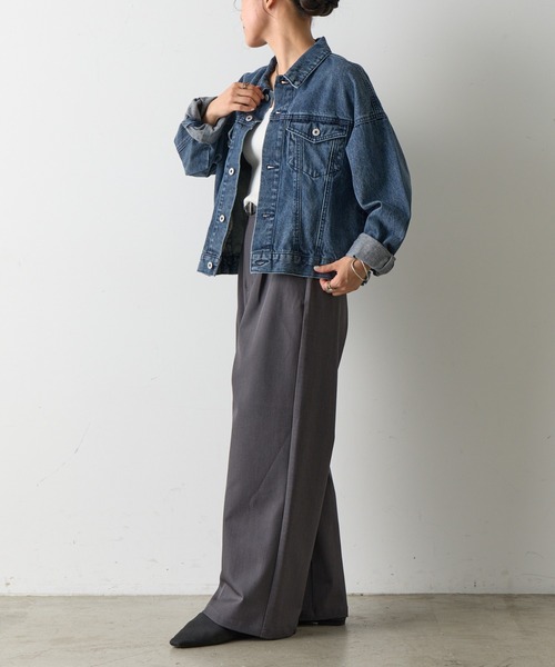 COLONY 2139(コロニートゥーワンスリーナイン)の「ルーズフィットGジャン(デニムジャケット・レディース・アイボリー/サックスブルー/ネイビー/ダークブルー・FREE)」の21枚目の写真