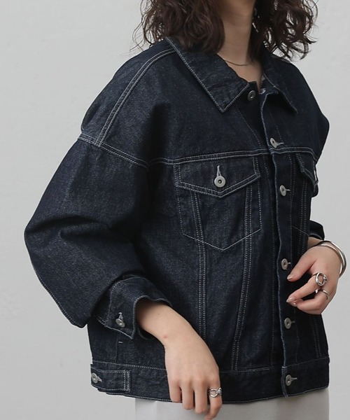 COLONY 2139(コロニートゥーワンスリーナイン)の「ルーズフィットGジャン(デニムジャケット・レディース・アイボリー/サックスブルー/ネイビー/ダークブルー・FREE)」の18枚目の写真