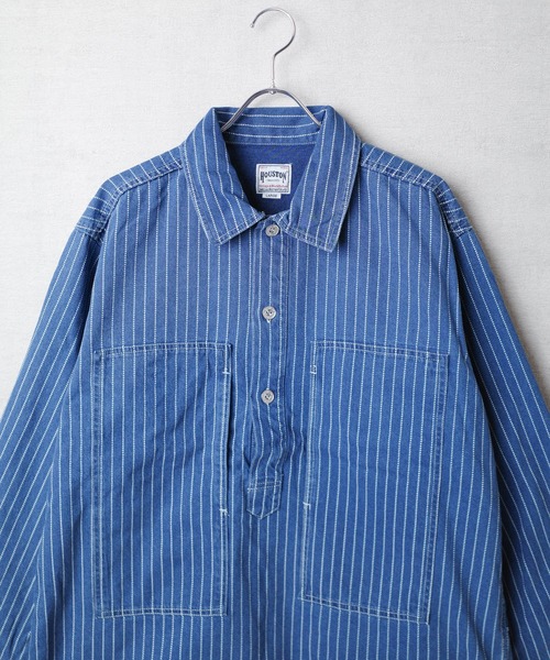 HOUSTON（ヒューストン）の「【T7】【HOUSTON】WABASH PULLOVER SHIRT / ウォバッシュ プルオーバー シャツ 40807（シャツ/ブラウス・メンズ・ワンウォッシュ/インディゴブルー/ブラック系その他/ブラック・MEDIUM/LARGE/X-LARGE/XX-LARGE）」の17枚目の写真