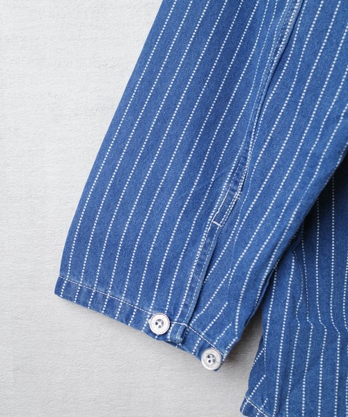 HOUSTON（ヒューストン）の「【T7】【HOUSTON】WABASH PULLOVER SHIRT / ウォバッシュ プルオーバー シャツ 40807（シャツ/ブラウス・メンズ・ワンウォッシュ/インディゴブルー/ブラック系その他/ブラック・MEDIUM/LARGE/X-LARGE/XX-LARGE）」の8枚目の写真