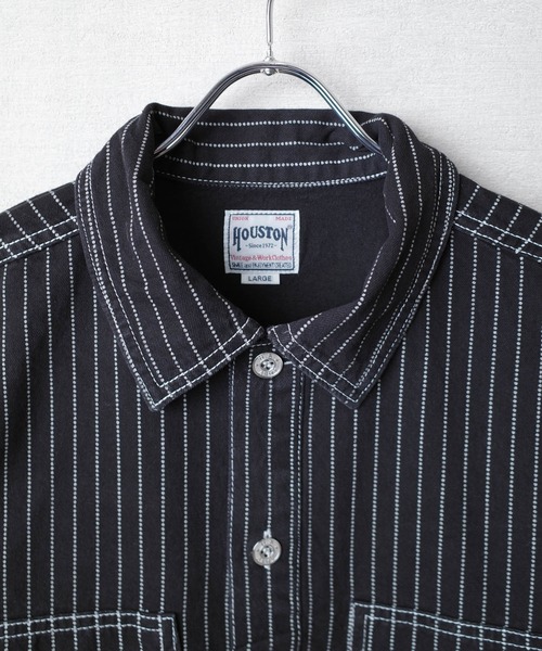 HOUSTON（ヒューストン）の「【T7】【HOUSTON】WABASH PULLOVER SHIRT / ウォバッシュ プルオーバー シャツ 40807（シャツ/ブラウス・メンズ・ワンウォッシュ/インディゴブルー/ブラック系その他/ブラック・MEDIUM/LARGE/X-LARGE/XX-LARGE）」の6枚目の写真
