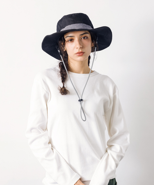Ruben（ルーベン）の「【RUBEN/ルーベン】LINEN LIKE SAFARI HAT/リネンライクサファリハット/顎紐取り外し可能（ハット・メンズ・ブラック/ベージュ/ブラウン・フリー）」の4枚目の写真