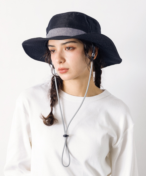 Ruben（ルーベン）の「【RUBEN/ルーベン】LINEN LIKE SAFARI HAT/リネンライクサファリハット/顎紐取り外し可能（ハット・メンズ・ブラック/ベージュ/ブラウン・フリー）」の6枚目の写真