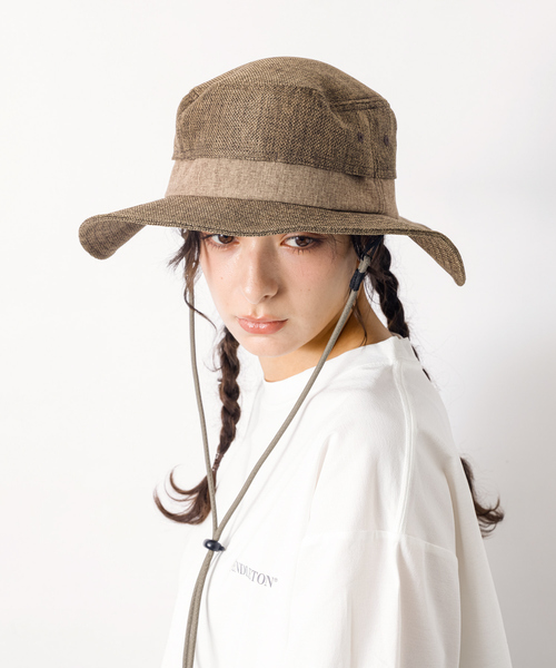 Ruben（ルーベン）の「【RUBEN/ルーベン】LINEN LIKE SAFARI HAT/リネンライクサファリハット/顎紐取り外し可能（ハット・メンズ・ブラック/ベージュ/ブラウン・フリー）」の17枚目の写真