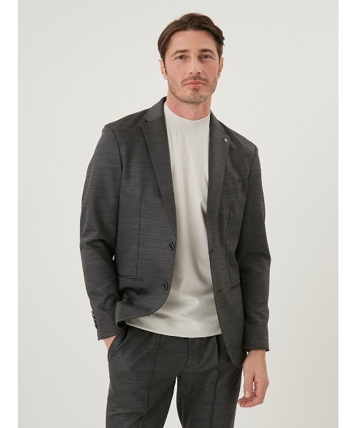 AOURE(アウール)の「CERIMONIA WOOL JERSEY JACKET(テーラードジャケット・メンズ・ブラウン/グレー・MEDIUM/LARGE/SMALL)」の3枚目の写真