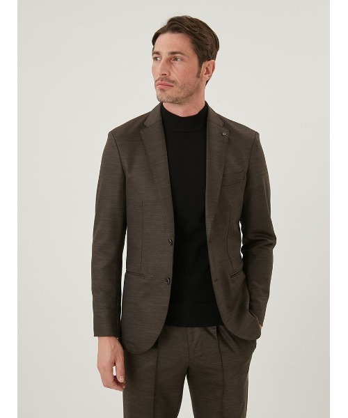 AOURE(アウール)の「CERIMONIA WOOL JERSEY JACKET(テーラードジャケット・メンズ・ブラウン/グレー・MEDIUM/LARGE/SMALL)」の6枚目の写真