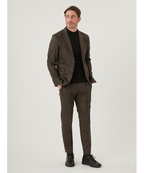 AOURE(アウール)の「CERIMONIA WOOL JERSEY JACKET(テーラードジャケット・メンズ・ブラウン/グレー・MEDIUM/LARGE/SMALL)」の7枚目の写真