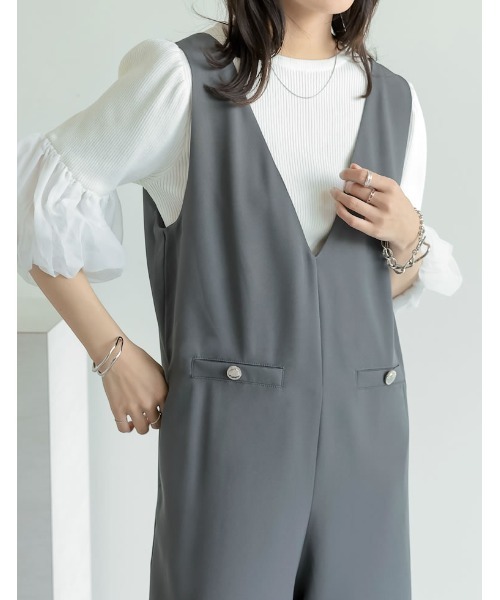 セール】[2025SS COLLECTION][低身長/高身長サイズ有]深Vネック