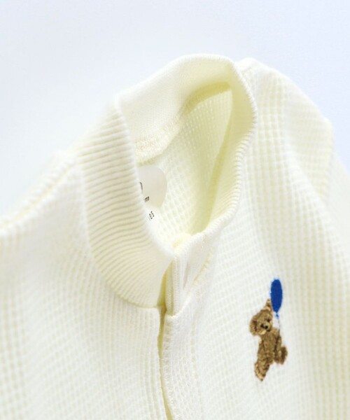BRANSHES（ブランシェス）の「【ベビー】長袖ワッフルカーディガン（カーディガン/ボレロ・キッズ・アイボリー/ブルー・80）」の4枚目の写真