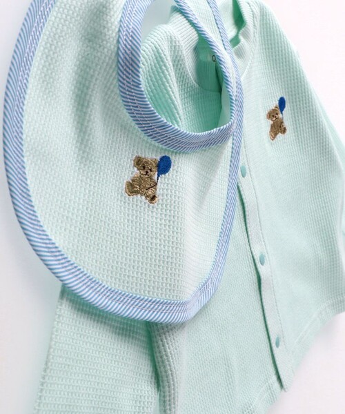 BRANSHES（ブランシェス）の「【ベビー】長袖ワッフルカーディガン（カーディガン/ボレロ・キッズ・アイボリー/ブルー・80）」の12枚目の写真