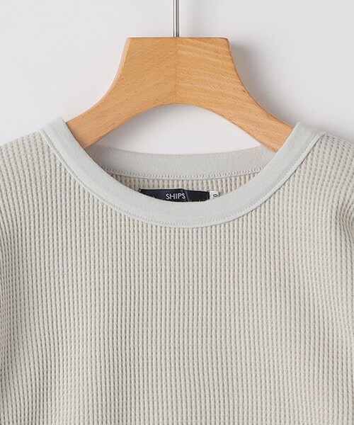 SHIPS（シップス）の「SHIPS KIDS:100～130cm / ワッフル 長袖 TEE（Tシャツ/カットソー・キッズ・ベージュ/ブルー・110/100/120/130）」の4枚目の写真