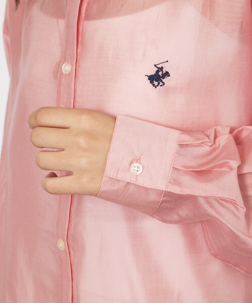 BEVERLY HILLS POLO CLUB(ビバリーヒルズポロクラブ)の「【BEVERLY HILLS POLO CLUB / ビバリーヒルズ ポロクラブ】シアーシャツ / ワンポイント【WEB限定】(シャツ/ブラウス・レディース・ピンク/オフホワイト・フリー)」の16枚目の写真