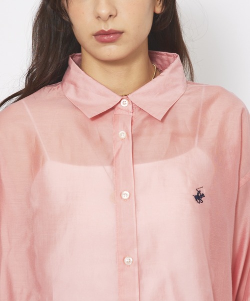 BEVERLY HILLS POLO CLUB（ビバリーヒルズポロクラブ）の「【BEVERLY HILLS POLO CLUB / ビバリーヒルズ ポロクラブ】シアーシャツ / ワンポイント【WEB限定】（シャツ/ブラウス・レディース・ピンク/オフホワイト・フリー）」の17枚目の写真