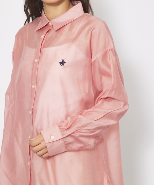 BEVERLY HILLS POLO CLUB（ビバリーヒルズポロクラブ）の「【BEVERLY HILLS POLO CLUB / ビバリーヒルズ ポロクラブ】シアーシャツ / ワンポイント【WEB限定】（シャツ/ブラウス・レディース・ピンク/オフホワイト・フリー）」の18枚目の写真