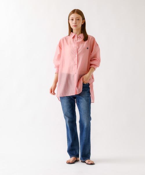 BEVERLY HILLS POLO CLUB（ビバリーヒルズポロクラブ）の「【BEVERLY HILLS POLO CLUB / ビバリーヒルズ ポロクラブ】シアーシャツ / ワンポイント【WEB限定】（シャツ/ブラウス・レディース・ピンク/オフホワイト・フリー）」の8枚目の写真