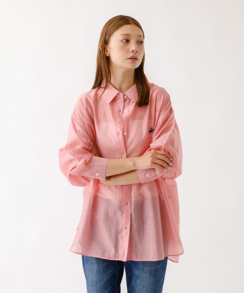 BEVERLY HILLS POLO CLUB（ビバリーヒルズポロクラブ）の「【BEVERLY HILLS POLO CLUB / ビバリーヒルズ ポロクラブ】シアーシャツ / ワンポイント【WEB限定】（シャツ/ブラウス・レディース・ピンク/オフホワイト・フリー）」の5枚目の写真