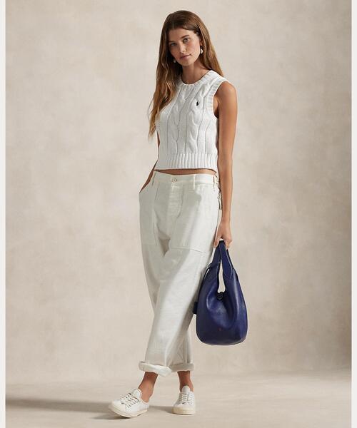 Polo Ralph Lauren ケーブルニット ベスト | ホワイト | FARFETCH JP