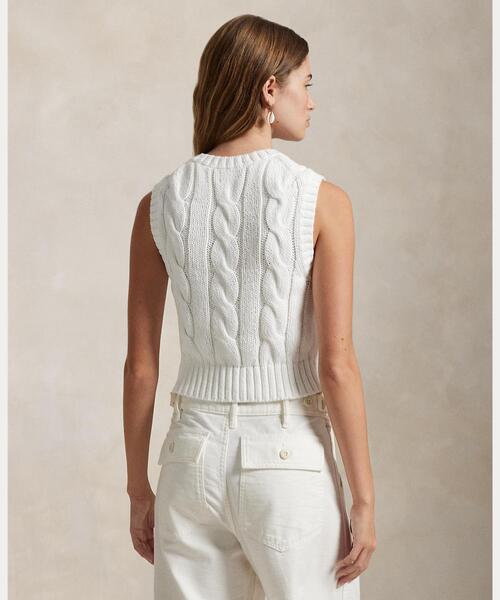 Polo Ralph Lauren ケーブルニットベスト ベージュ Polo by Ralph Lauren ベージュ ケーブルニット ベスト M
