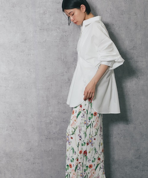 ANOTHER S(アナザーエス)の「花柄プリーツロングスカート(スカート・レディース・ブラック/オフホワイト・M)」の6枚目の写真