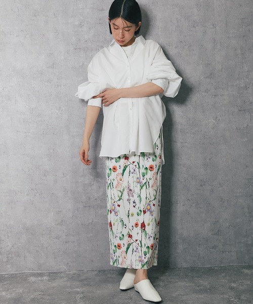 ANOTHER S(アナザーエス)の「花柄プリーツロングスカート(スカート・レディース・ブラック/オフホワイト・M)」の11枚目の写真