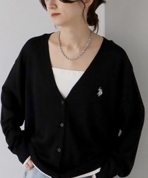【U.S. POLO ASSN./ユーエスポロアッスン】リブライン Vネックカーディガン