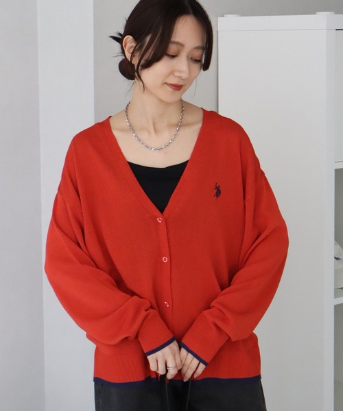 U.S. POLO ASSN.(ユーエスポロアッスン)の「【U.S. POLO ASSN./ユーエスポロアッスン】リブライン Vネックカーディガン(カーディガン/ボレロ・レディース・ベージュ/ブラック/アイボリー/レッド・M/LL/L)」の17枚目の写真