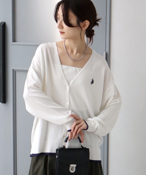 U.S. POLO ASSN.(ユーエスポロアッスン)の「【U.S. POLO ASSN./ユーエスポロアッスン】リブライン Vネックカーディガン(カーディガン/ボレロ・レディース・ベージュ/ブラック/アイボリー/レッド・M/LL/L)」の21枚目の写真